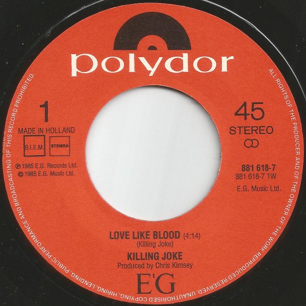 7" | Killing Joke - Love like Blood / Blue Feather Version