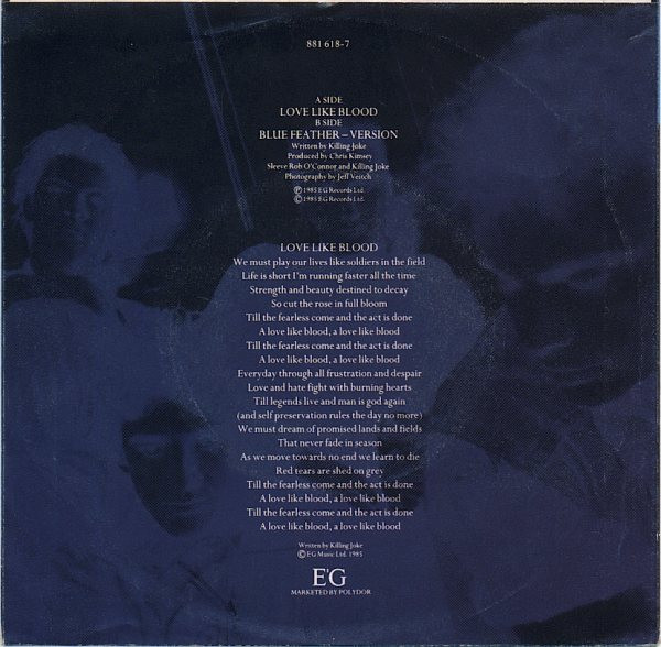 7" | Killing Joke - Love like Blood / Blue Feather Version