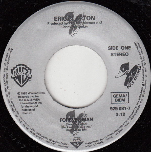 7" | Eric Clapton - Forever Man / Too Bad