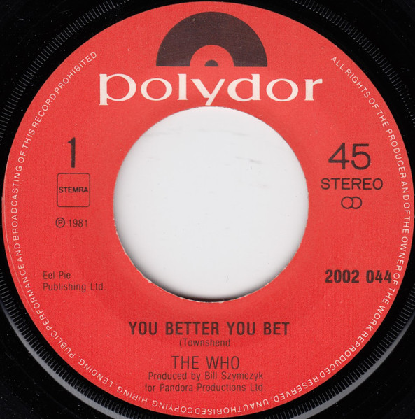 7" | The Who - You Better You Bet / The Quiet One