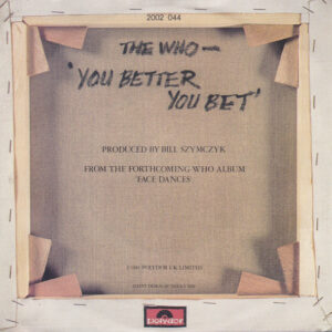 7" | The Who - You Better You Bet / The Quiet One - Afbeelding 3