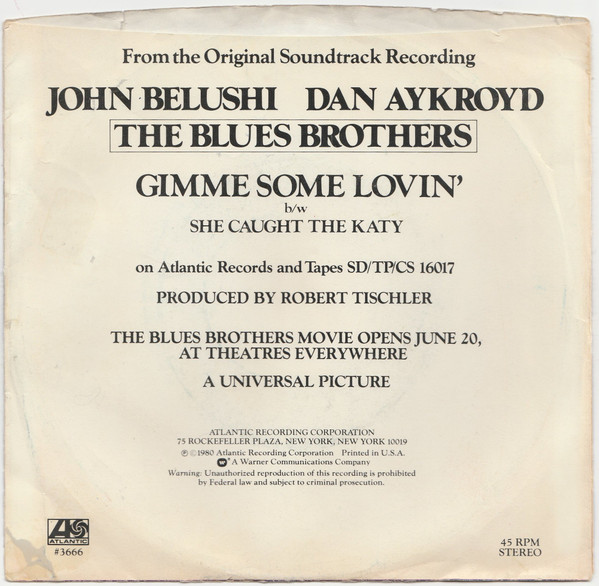 7" | The Blues Brothers - Gimme Some Lovin' / She Caught the Katy