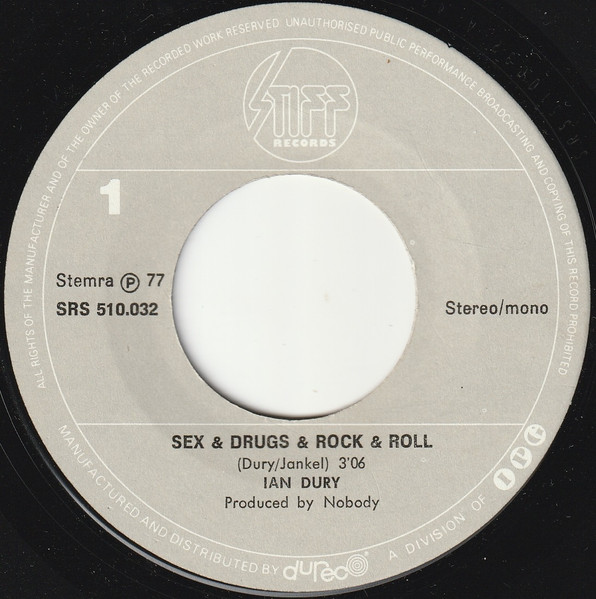 7" | Ian Dury - Sex & Drugs & Rock & Roll / Razzle in my Pocket