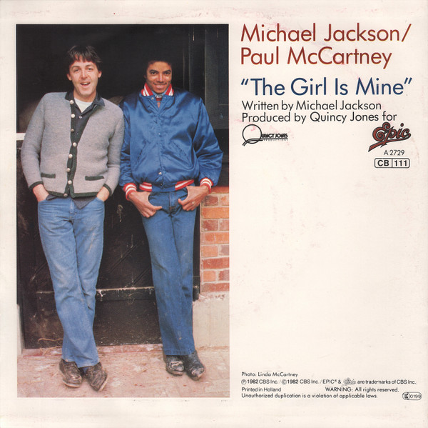 7" | Michael Jackson and Paul McCartney - The Girl is Mine / Can't Get Outta the Rain