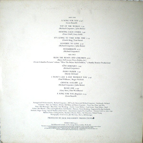 Carpenters – A Song For You