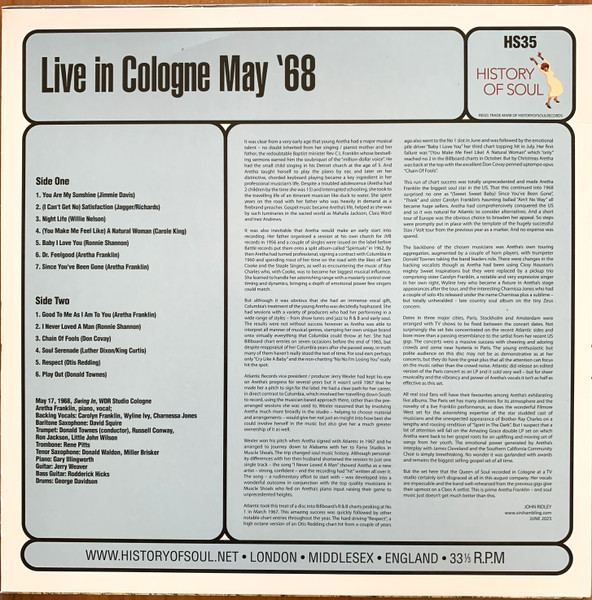 Aretha Franklin - Live In Cologne, may '68 (mono)