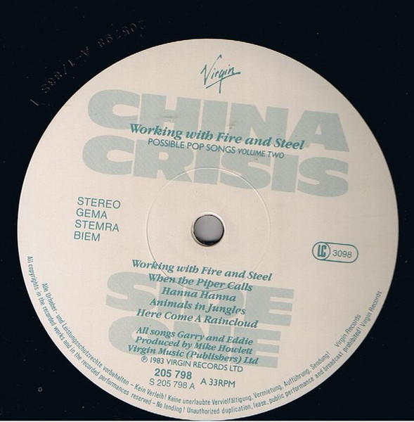 China Crisis – Working With Fire And Steel