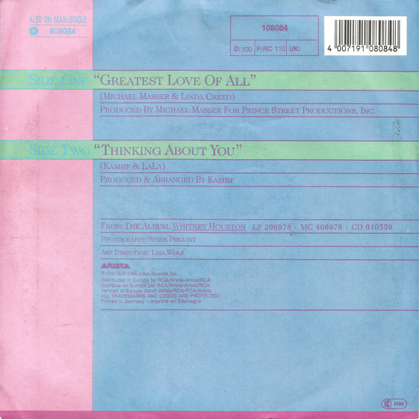 7" | Whitney Houston – Greatest Love Of All