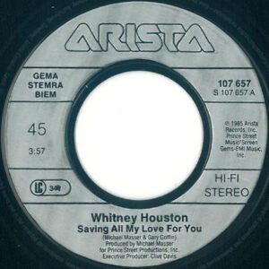7" | Whitney Houston ‎– Saving All My Love For You - Afbeelding 2