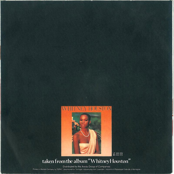 7" | Whitney Houston ‎– Saving All My Love For You