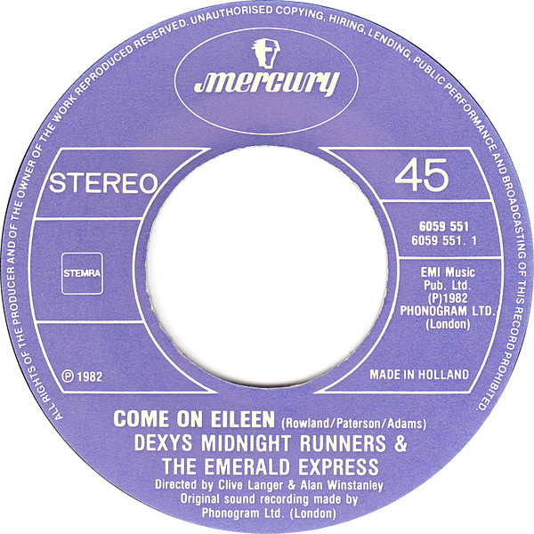 7" | Dexys Midnight Runners & The Emerald Express – Come On Eileen