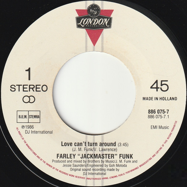 7" | Farley 'Jackmaster' Funk & Jessie Saunders – Love Can't Turn Around