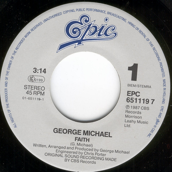 7" | George Michael ‎– Faith