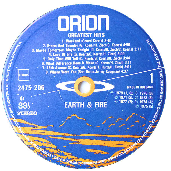 Earth & Fire ‎– Greatest Hits