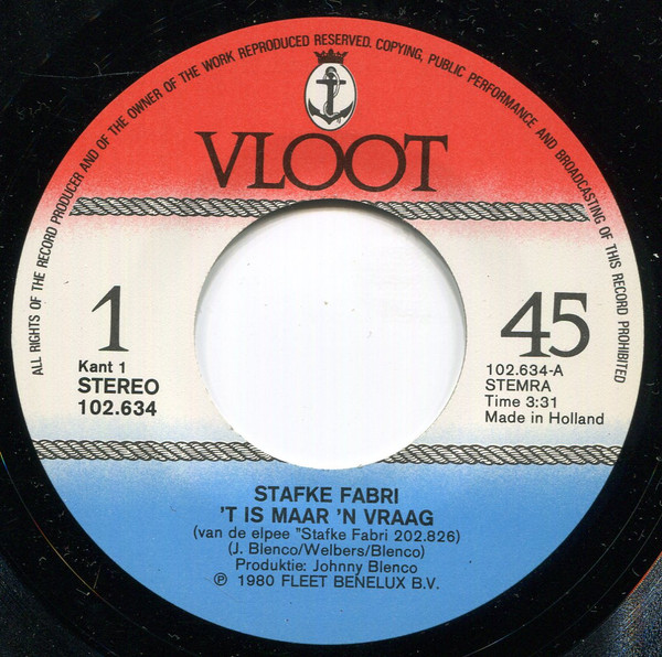 7" | Stafke Fabri - 't Is maar een Vraag  / Mammie /