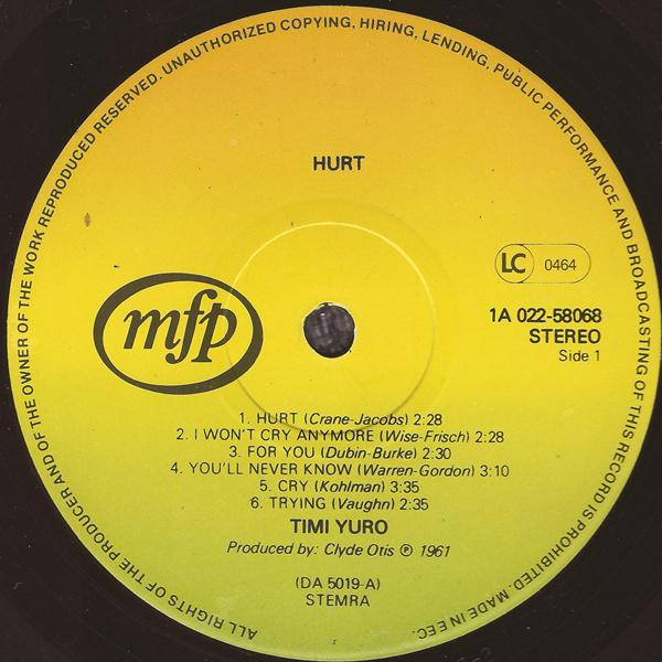 Timi Yuro – Hurt
